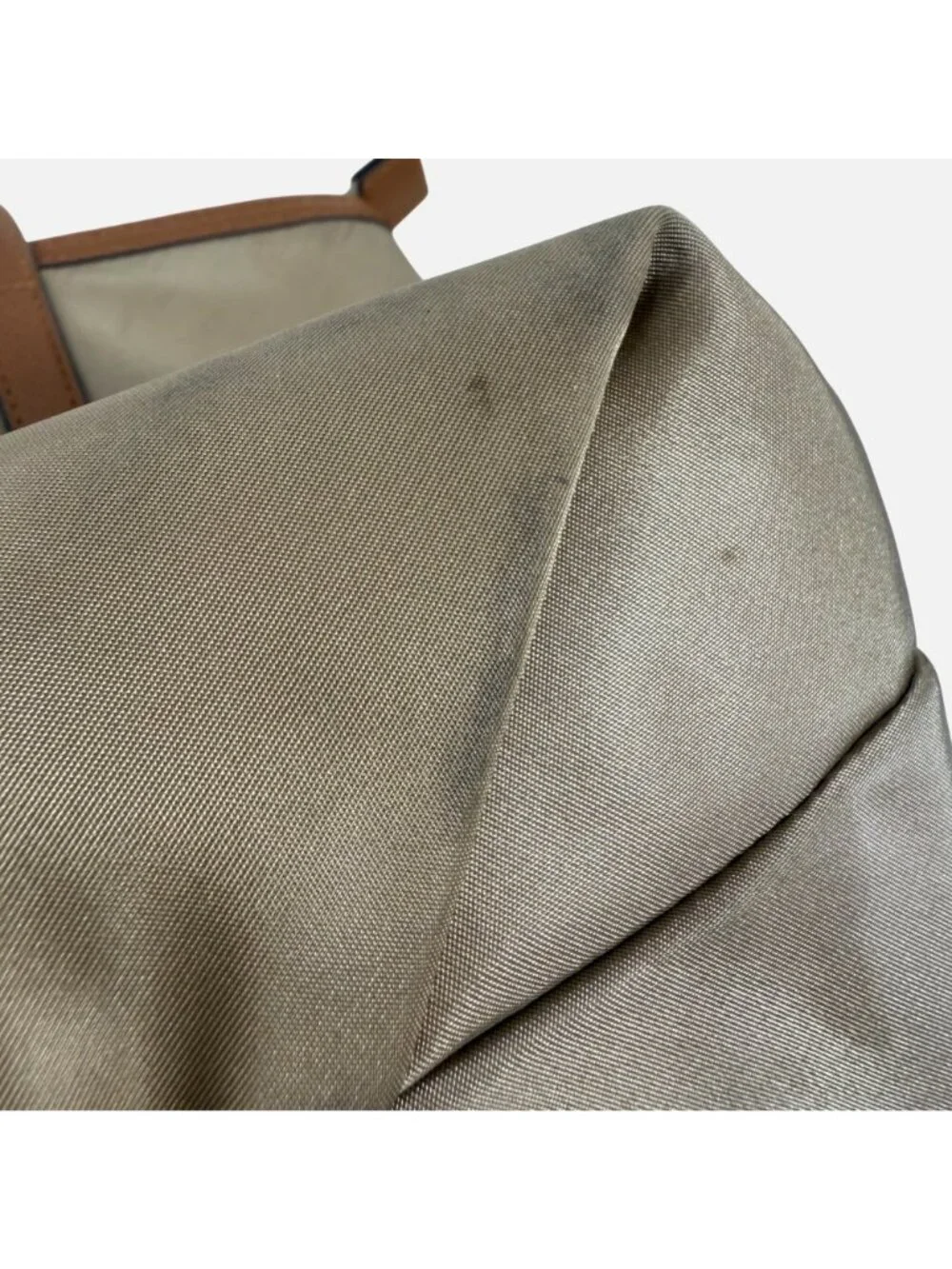 Michael Kors Montauk Khaki/Tan Nylon/Leather Tote Bag Shoulder Bag - Picture 7 of 13